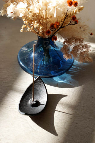Chushin Kobo Sasafune Cast Iron Incense Stick Holder made in Japan lifestyle with incense sticks