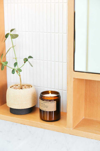 P.F. Candle Co No.04 Teakwood and Tobacco Candle 7.2oz Lifestyle