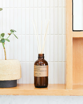 P.F. Candle Co No.04 Teakwood and Tobacco Reed Diffuser 3.5oz lifestyle