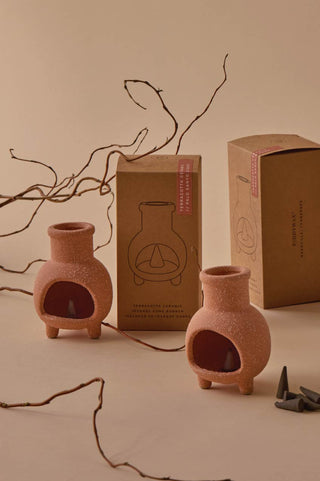 Paddywax Chiminea Incense Cone Holder with 20 cones lifestyle