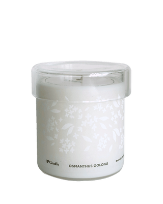 becandle osmanthus oolong vegetal wax scented candle in glass jar with tea leaf label design 50 hour burn time floral earthy home fragrance