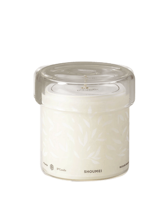 becandle shoumei vegetal wax scented candle in glass jar with tea leaf label design 50 hour burn time floral botanical home fragrance