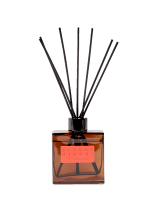p.f. candle co hi-fi collection blonde hinoki black reed diffuser 118ml premium amber glass bottle black reed sticks fresh and spiced home fragrance
