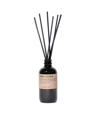 p.f. candle co enoki and cedar reed diffuser, 103ml glass bottle grounding earthy home fragrance
